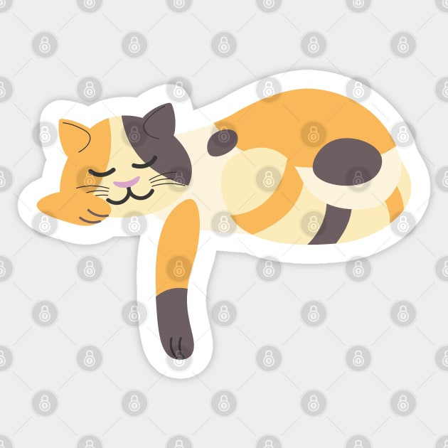 Kitten Lover | Cute Calico Cat Sticker by Fluffy-Vectors